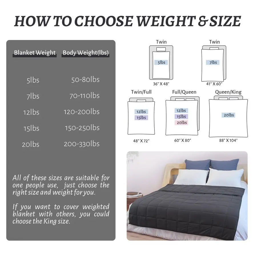 Weighted Blanket 12lb – Dark Grey Queen