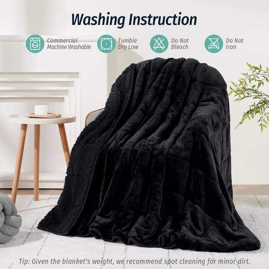 Sherpa Fleece Weighted Blanket 15lb
