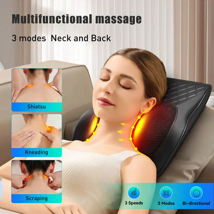 Neck Pillow Vibration Massager with Heat