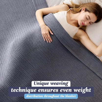 Knitted Weighted Blanket 15lb – Light Grey