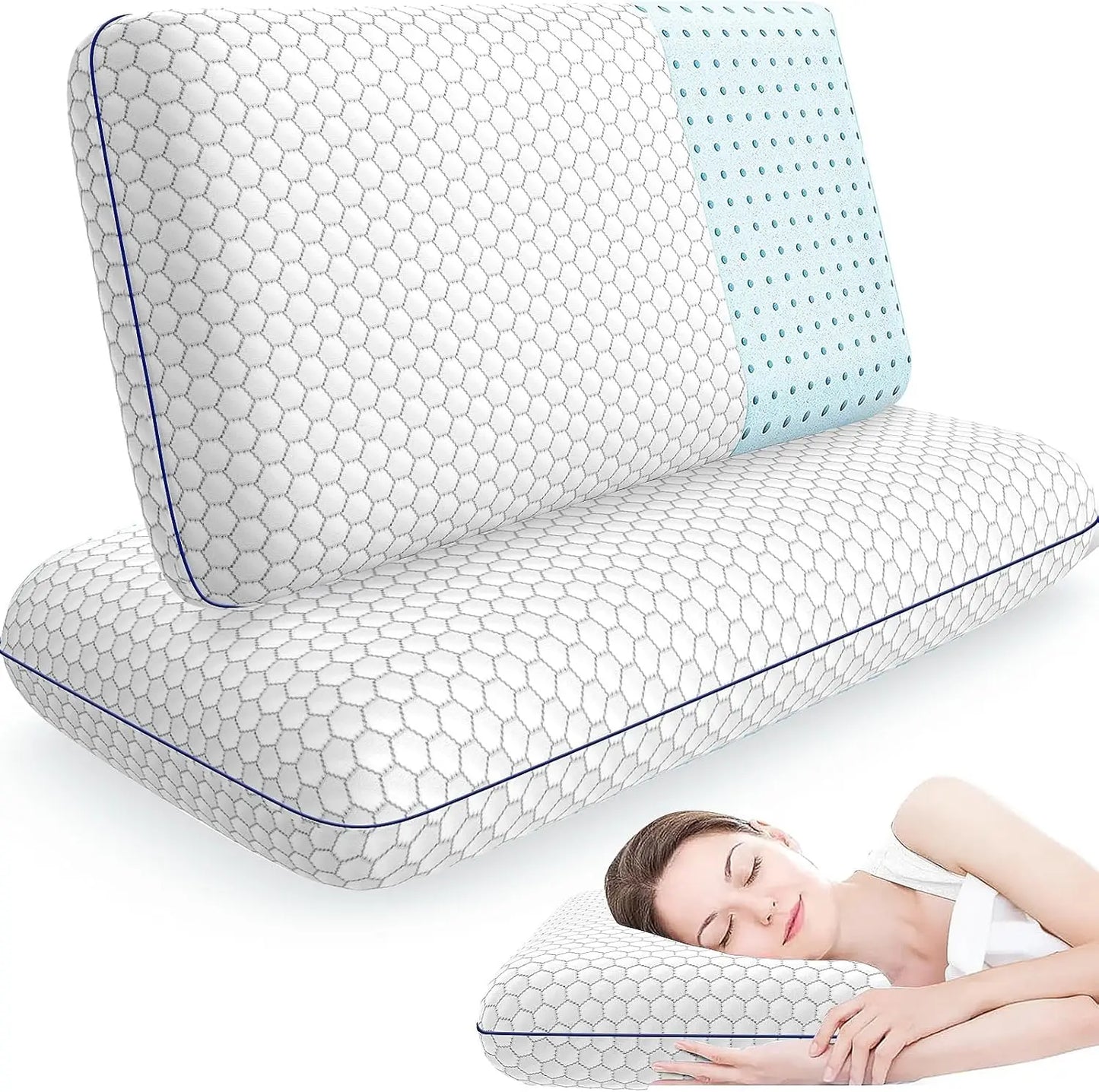 Memory Foam Pillows Set of 2 – Queen