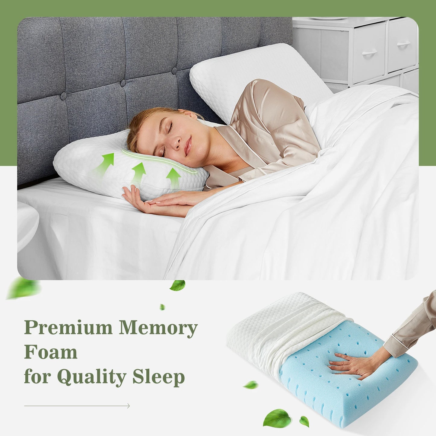 2-Pack Memory Foam Pillows