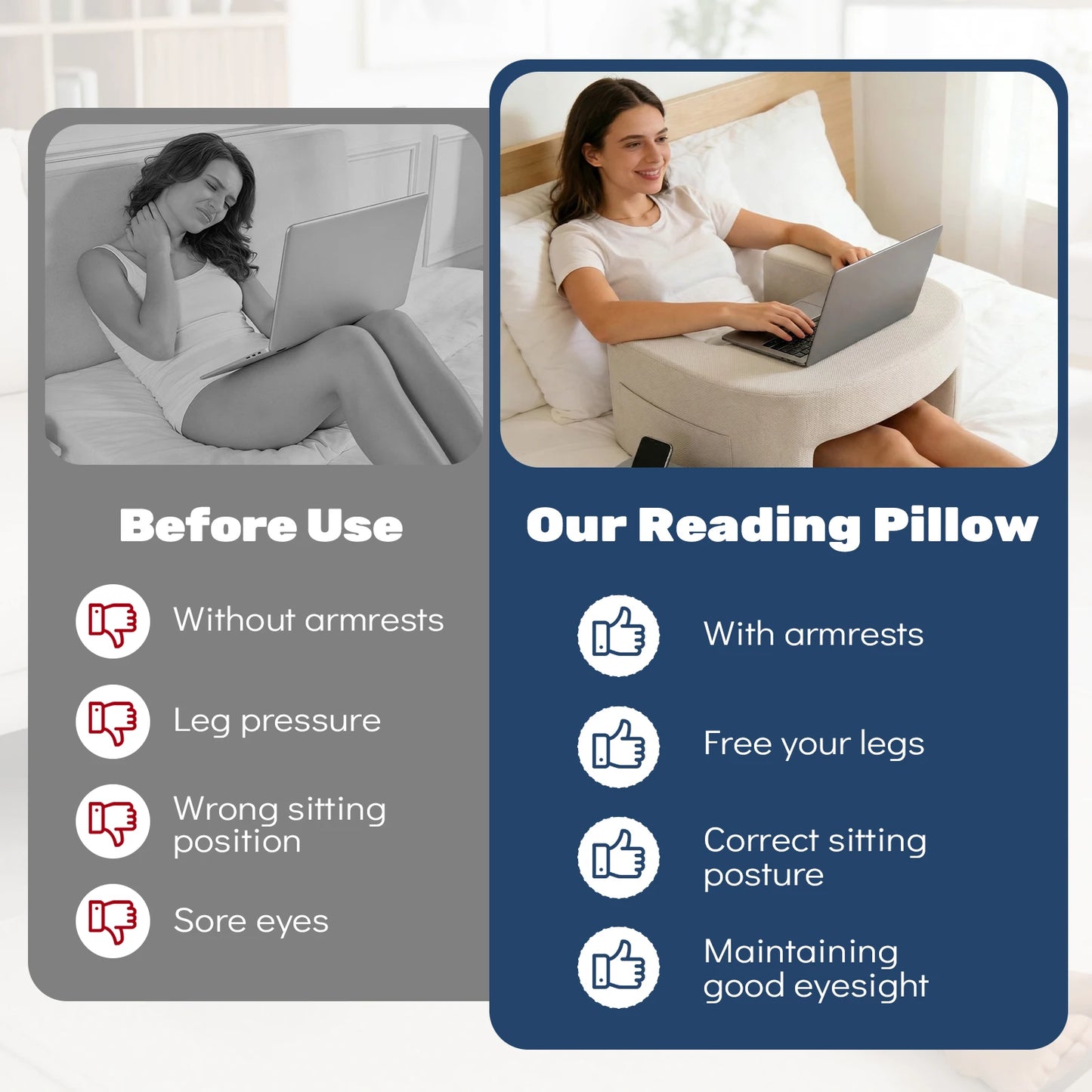 Ergonomic Reading Pillow