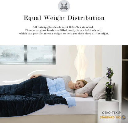 Flannel Weighted Blanket 15lb – Blue