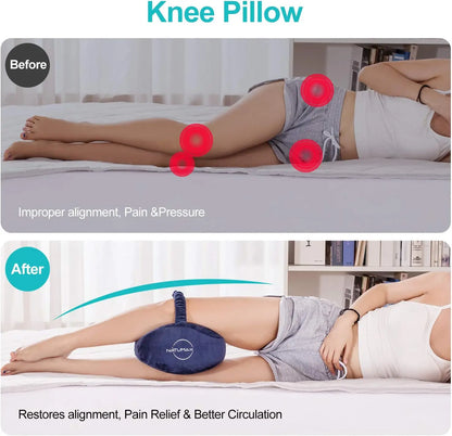 Memory Foam Knee Pillow with Leg Strap