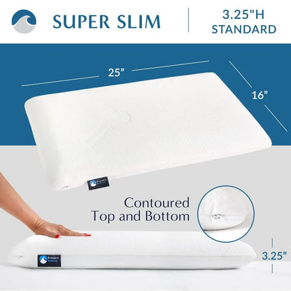 Slim Gel Memory Foam Pillow – Cervical Support