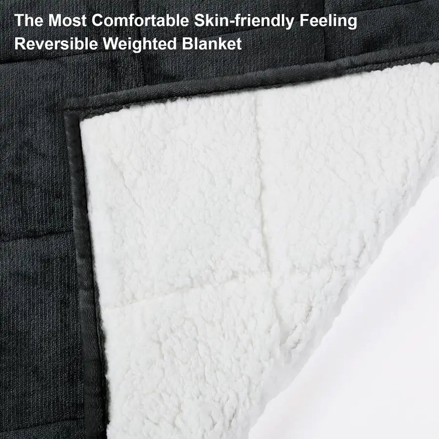 Sherpa Weighted Blanket 15lb – Queen