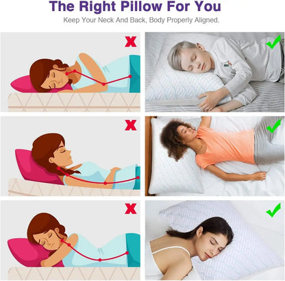 Cooling Memory Foam Pillows Set of 4 – Queen