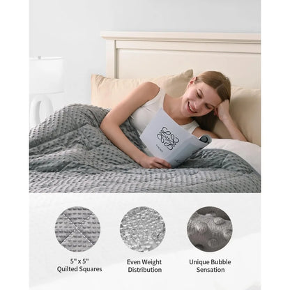Minky Weighted Blanket 15lb – Grey Queen