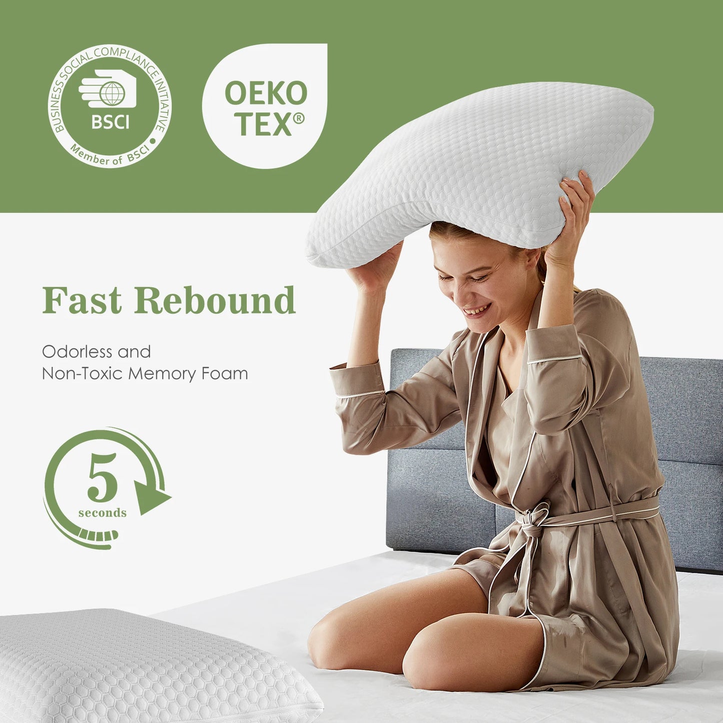 2-Pack Memory Foam Pillows