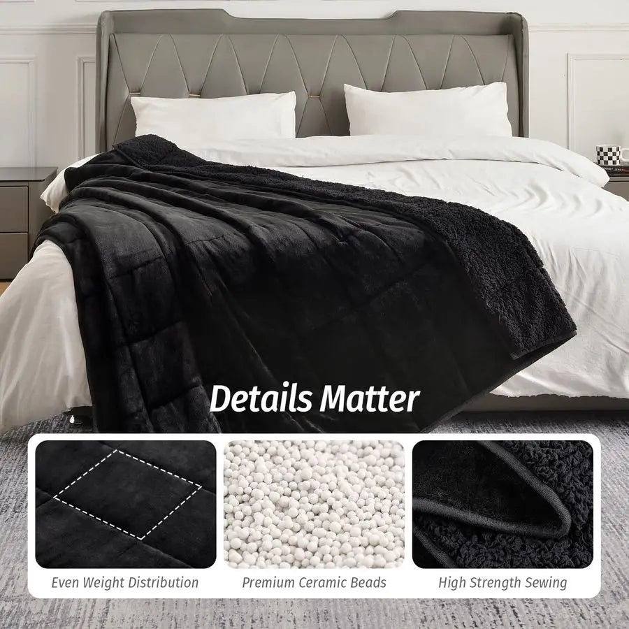 Sherpa Fleece Weighted Blanket 15lb