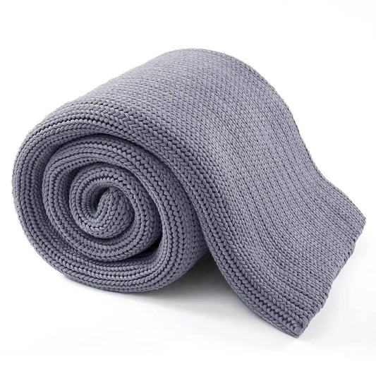 Knitted Weighted Blanket 15lb – Light Grey