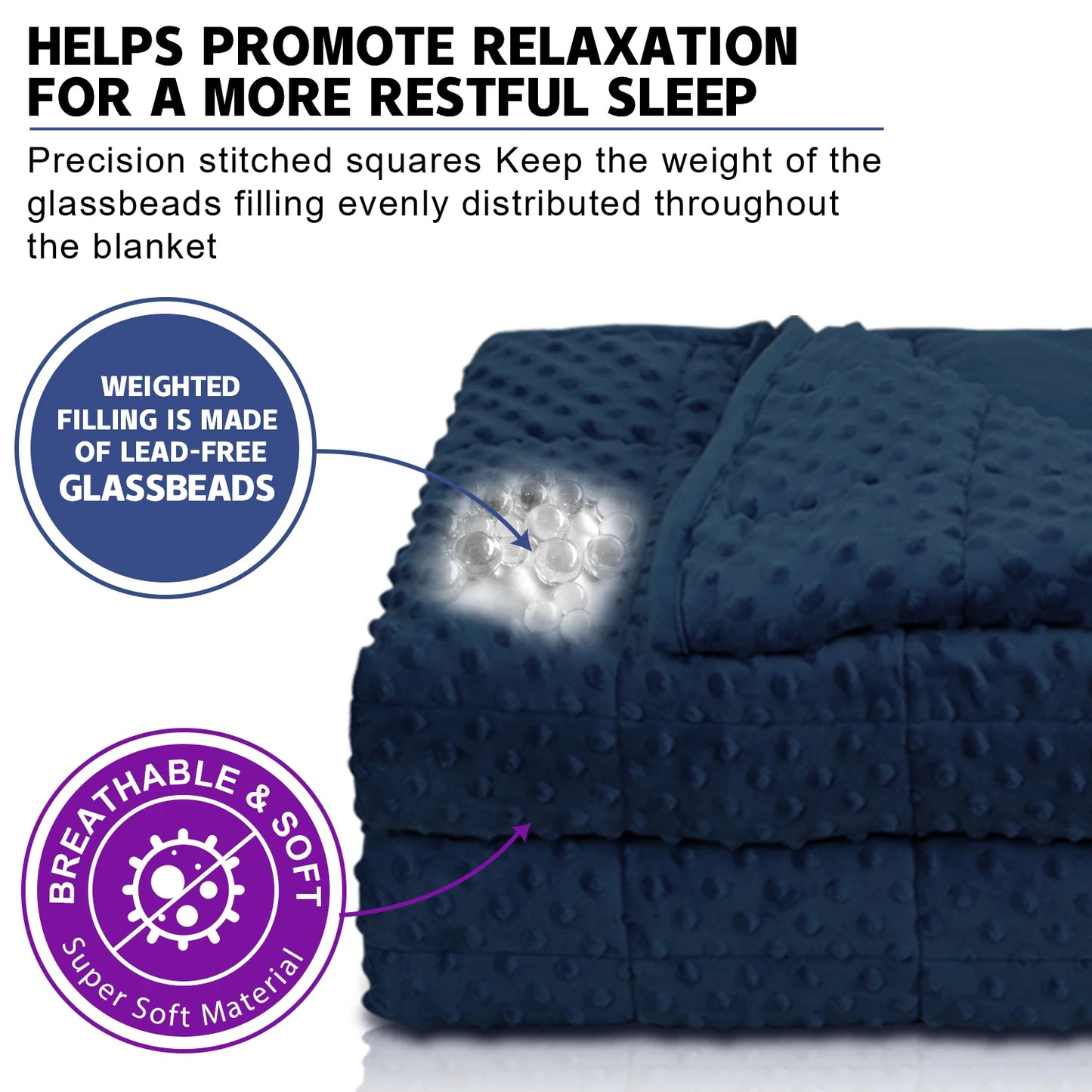 Flannel Weighted Blanket 15lb – Blue