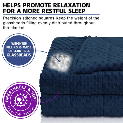Flannel Weighted Blanket 15lb – Blue