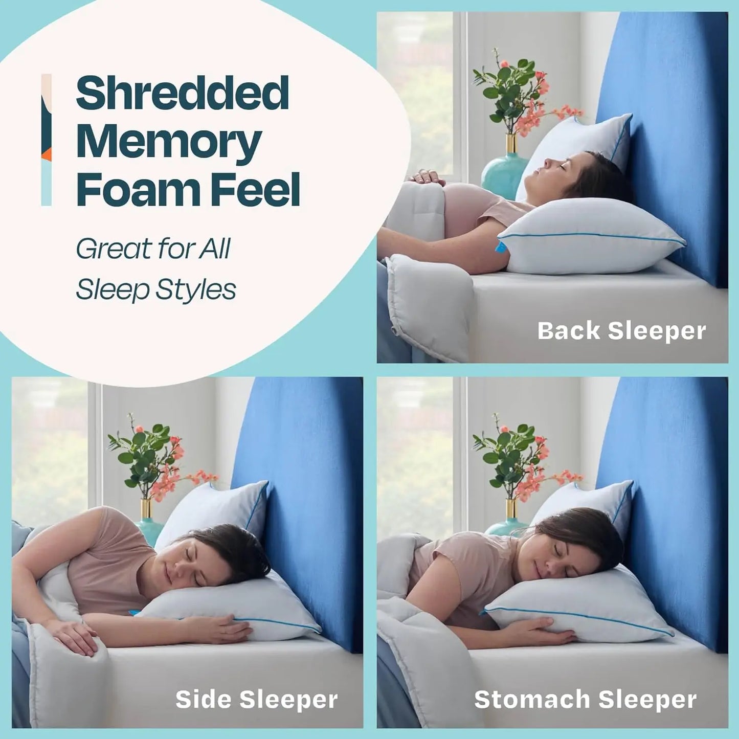 Cooling Gel Memory Foam Pillows Set of 2