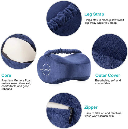 Memory Foam Knee Pillow with Leg Strap