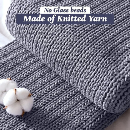 Knitted Weighted Blanket 15lb – Light Grey