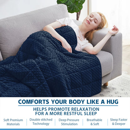 Flannel Weighted Blanket 15lb – Blue
