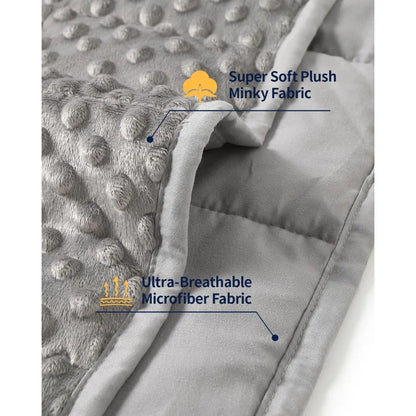 Minky Weighted Blanket 15lb – Grey Queen