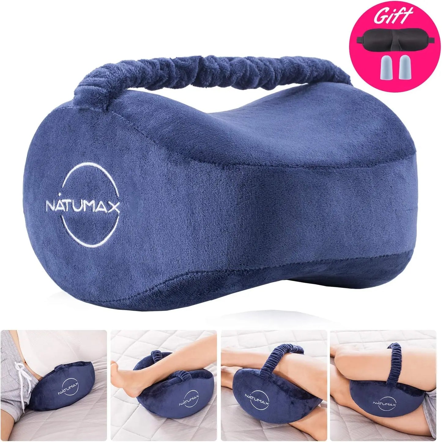 Memory Foam Knee Pillow with Leg Strap