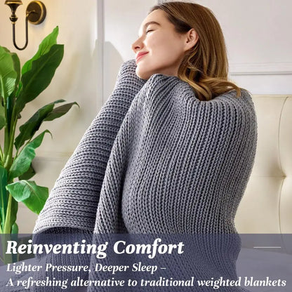 Knitted Weighted Blanket 15lb – Light Grey