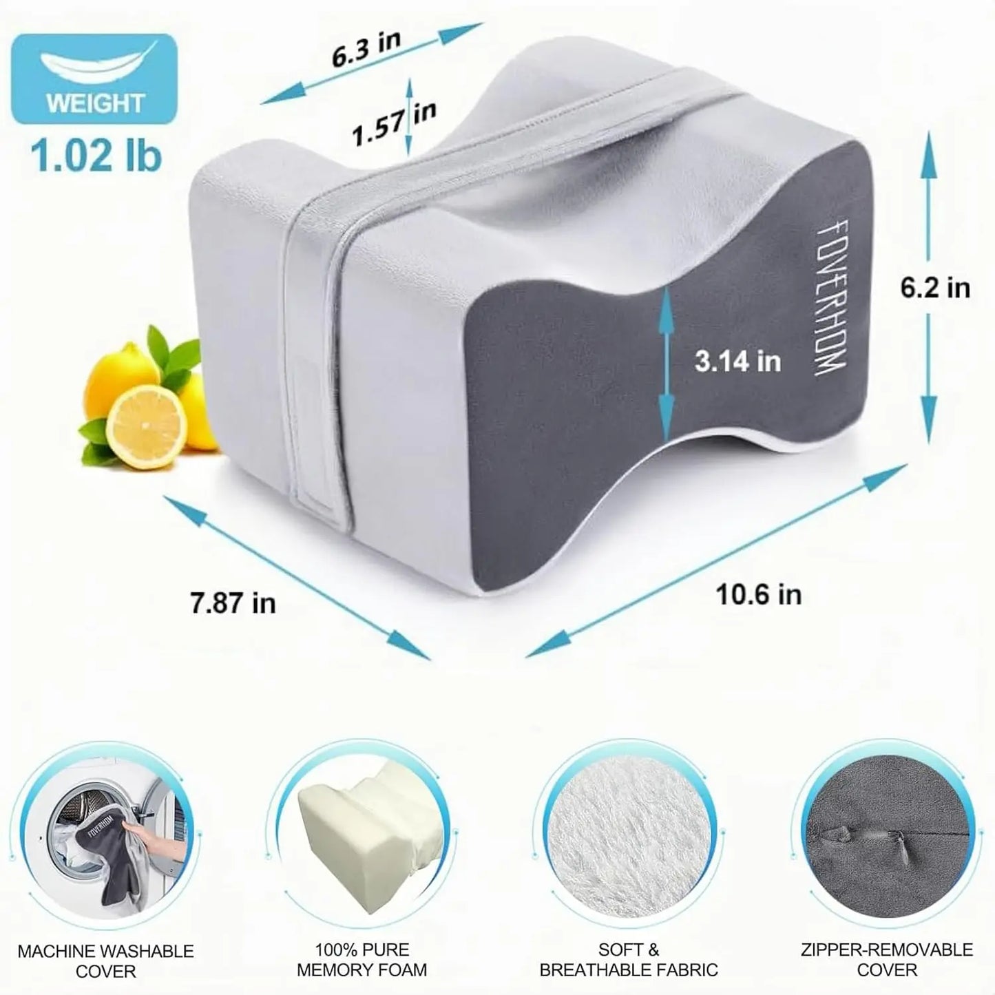 Memory Foam Knee Pillow – Sciatica Relief