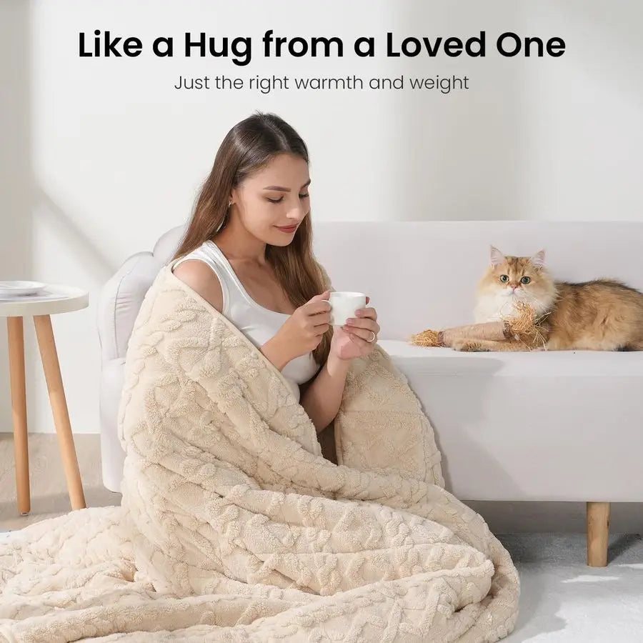 Jacquard Sherpa Weighted Blanket 15lb