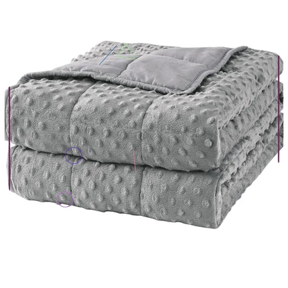 Minky Weighted Blanket 15lb – Grey Queen