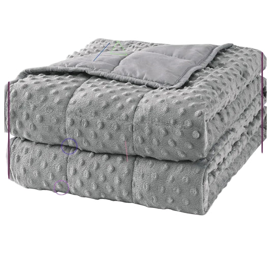Minky Weighted Blanket 15lb – Grey Queen