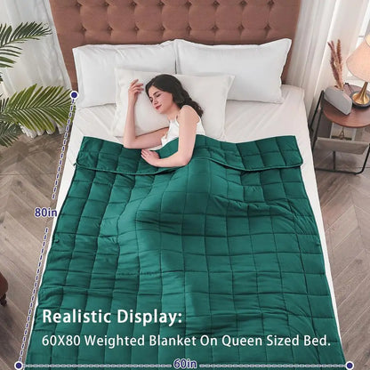 Weighted Blanket 20lb – Dark Green Queen