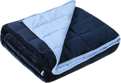 Flannel Weighted Blanket 15lb – Blue