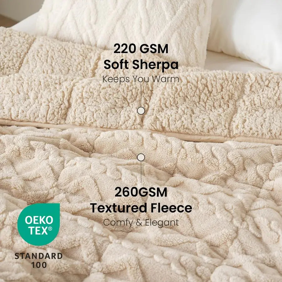 Jacquard Sherpa Weighted Blanket 15lb