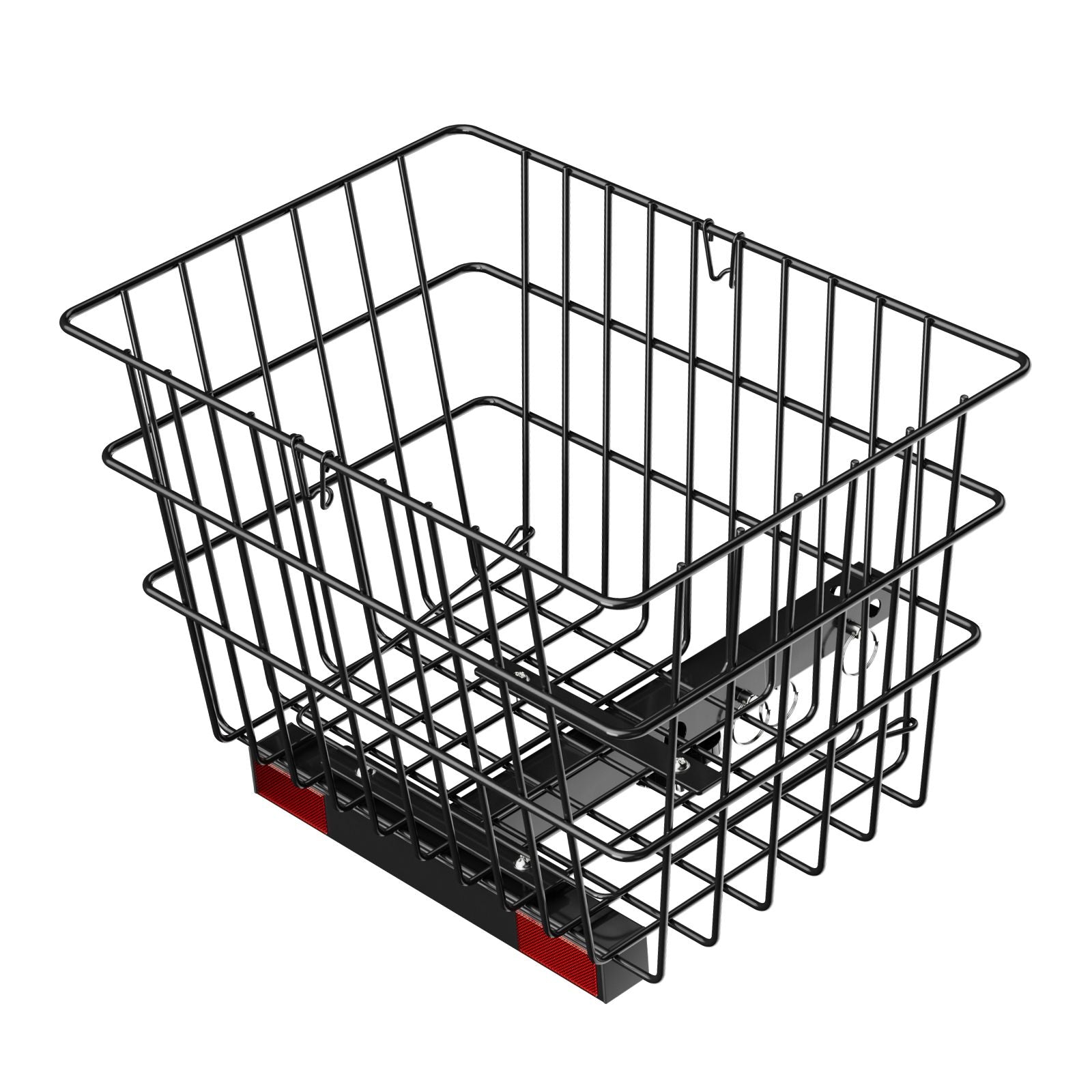 Heavy-duty metal scooter rear basket with handle, compatible with most mobility scooters, rust-resistant and spacious cargo carrier