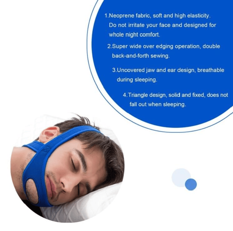 Snore Stop anti snoring chin strap sleep apnea belt for jaw support and snore relief